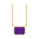 East West Emerald-Cut 14K yellow gold Necklace in Amethyst