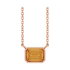 East West Emerald-Cut 14K rose gold Necklace in Citrine
