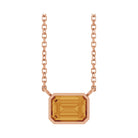 East West Emerald-Cut 14K rose gold Necklace in Citrine