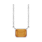 East West Emerald-Cut Sterling silver Necklace in Citrine