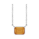 East West Emerald-Cut Sterling silver Necklace in Citrine