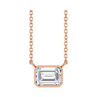 East West Emerald-Cut 14K rose gold Necklace in Diamond-Lab