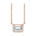 East West Emerald-Cut 14K rose gold Necklace in Diamond-Lab