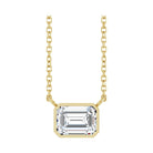 East West Emerald-Cut 14K yellow gold Necklace in Diamond-Lab