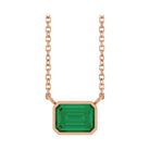 East West Emerald-Cut 14K rose gold Necklace in Emerald-Lab