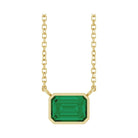 East West Emerald-Cut 14K yellow gold Necklace in Emerald-Lab