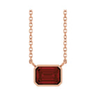 East West Emerald-Cut 14K rose gold Necklace in Garnet