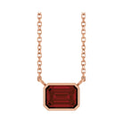 East West Emerald-Cut 14K rose gold Necklace in Garnet