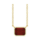 East West Emerald-Cut 14K yellow gold Necklace in Garnet