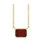 East West Emerald-Cut 14K yellow gold Necklace in Garnet