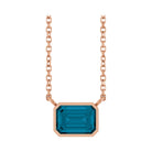 East West Emerald-Cut 14K rose gold Necklace in London Topaz