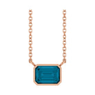 East West Emerald-Cut 14K rose gold Necklace in London Topaz