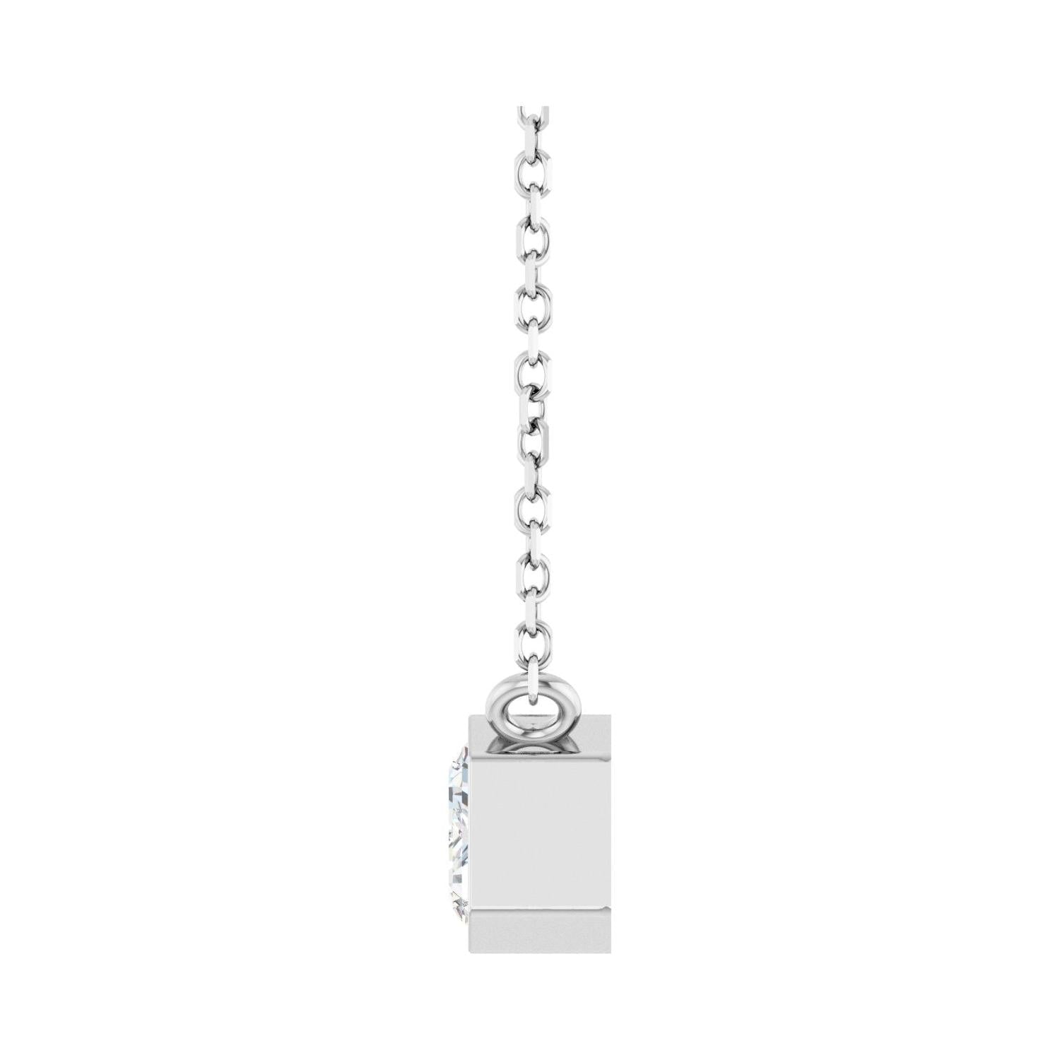 East West Emerald-Cut Necklace in 