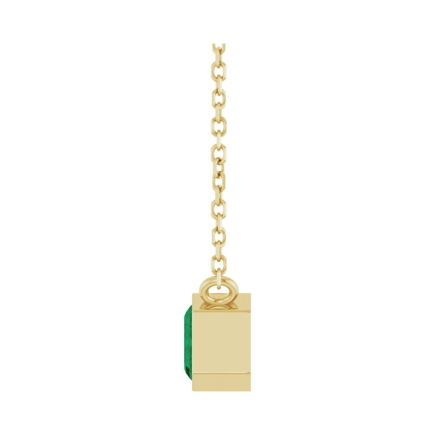 East West Emerald-Cut Necklace in 