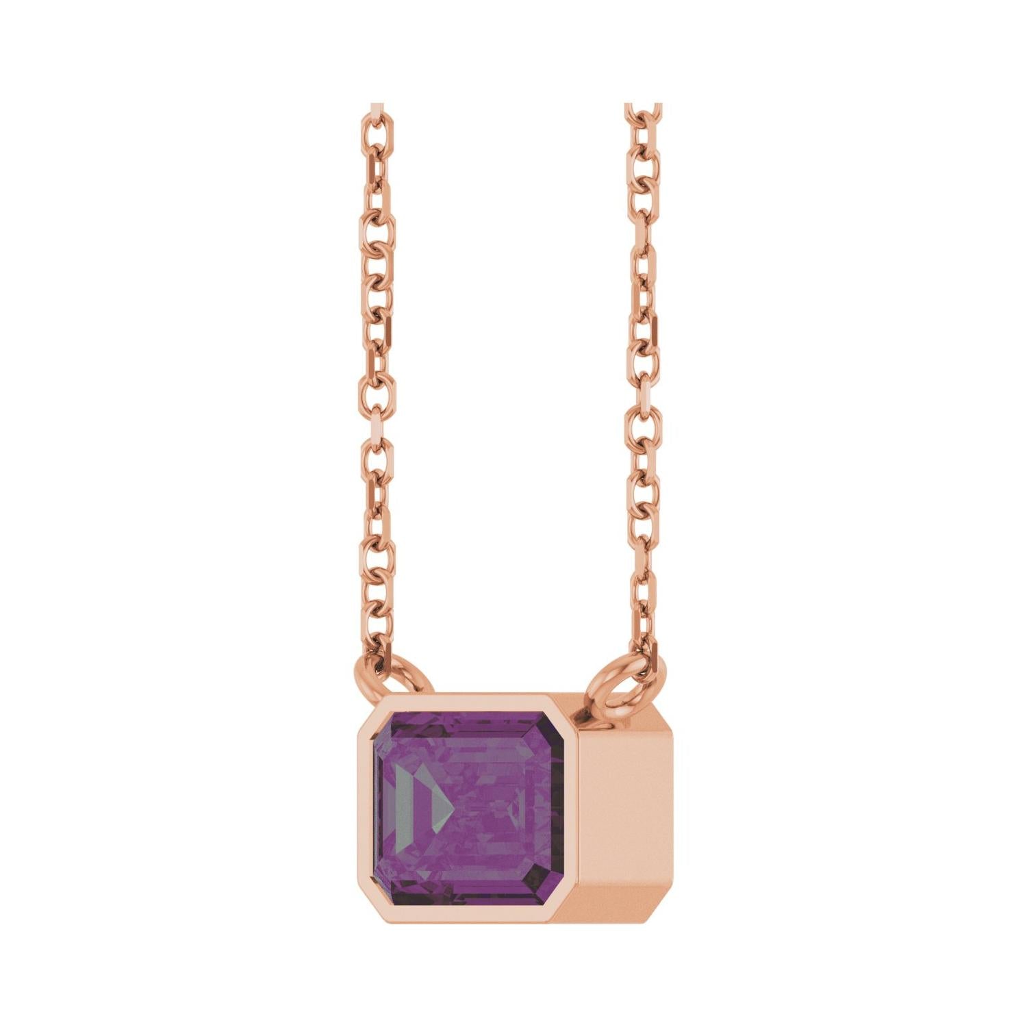 East West Emerald-Cut Necklace in 