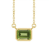 East West Emerald-Cut 14K yellow gold Necklace in Peridot variant--14K-yellow-gold variant--Peridot