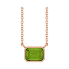 East West Emerald-Cut 14K rose gold Necklace in Peridot