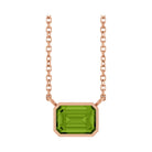 East West Emerald-Cut 14K rose gold Necklace in Peridot