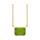 East West Emerald-Cut 14K yellow gold Necklace in Peridot