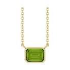 East West Emerald-Cut 14K yellow gold Necklace in Peridot