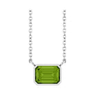 East West Emerald-Cut Sterling silver Necklace in Peridot