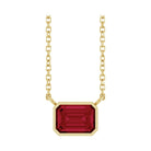 East West Emerald-Cut 14K yellow gold Necklace in Ruby-Lab