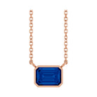 East West Emerald-Cut 14K rose gold Necklace in Sapphire-Lab