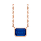 East West Emerald-Cut 14K rose gold Necklace in Sapphire-Lab