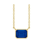 East West Emerald-Cut 14K yellow gold Necklace in Sapphire-Lab