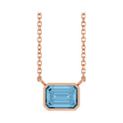 East West Emerald-Cut 14K rose gold Necklace in Swiss Topaz