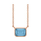 East West Emerald-Cut 14K rose gold Necklace in Swiss Topaz