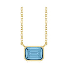 East West Emerald-Cut 14K yellow gold Necklace in Swiss Topaz