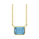 East West Emerald-Cut 14K yellow gold Necklace in Swiss Topaz
