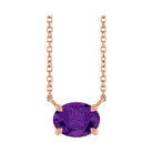 East West Oval 14K rose gold Necklace in Amethyst