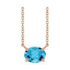 East West Oval 14K rose gold Necklace in Aquamarine