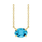 East West Oval 14K yellow gold Necklace in Aquamarine