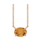 East West Oval 14K rose gold Necklace in Citrine