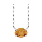 East West Oval Sterling silver Necklace in Citrine
