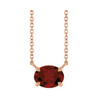 East West Oval 14K rose gold Necklace in Garnet