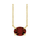 East West Oval 14K yellow gold Necklace in Garnet