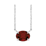 East West Oval Sterling silver Necklace in Garnet variant--14K-white-gold variant--Sterling-silver variant--Garnet
