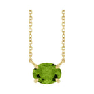 East West Oval 14K yellow gold Necklace in Peridot