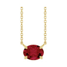 East West Oval 14K yellow gold Necklace in Ruby-Lab