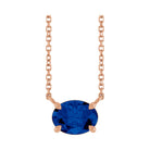 East West Oval 14K rose gold Necklace in Sapphire-Lab