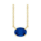 East West Oval 14K yellow gold Necklace in Sapphire-Lab