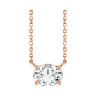 East West Oval 14K rose gold Necklace in White Sapphire