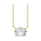 East West Oval 14K yellow gold Necklace in White Sapphire