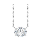 East West Oval Sterling silver Necklace in White Sapphire