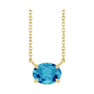 East West Oval 14K yellow gold Necklace in Zircon