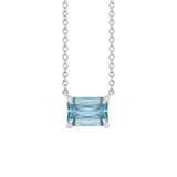 Elegant emerald-cut aquamarine pendant in sterling silver variant--Sterling-silver variant--Aquamarine